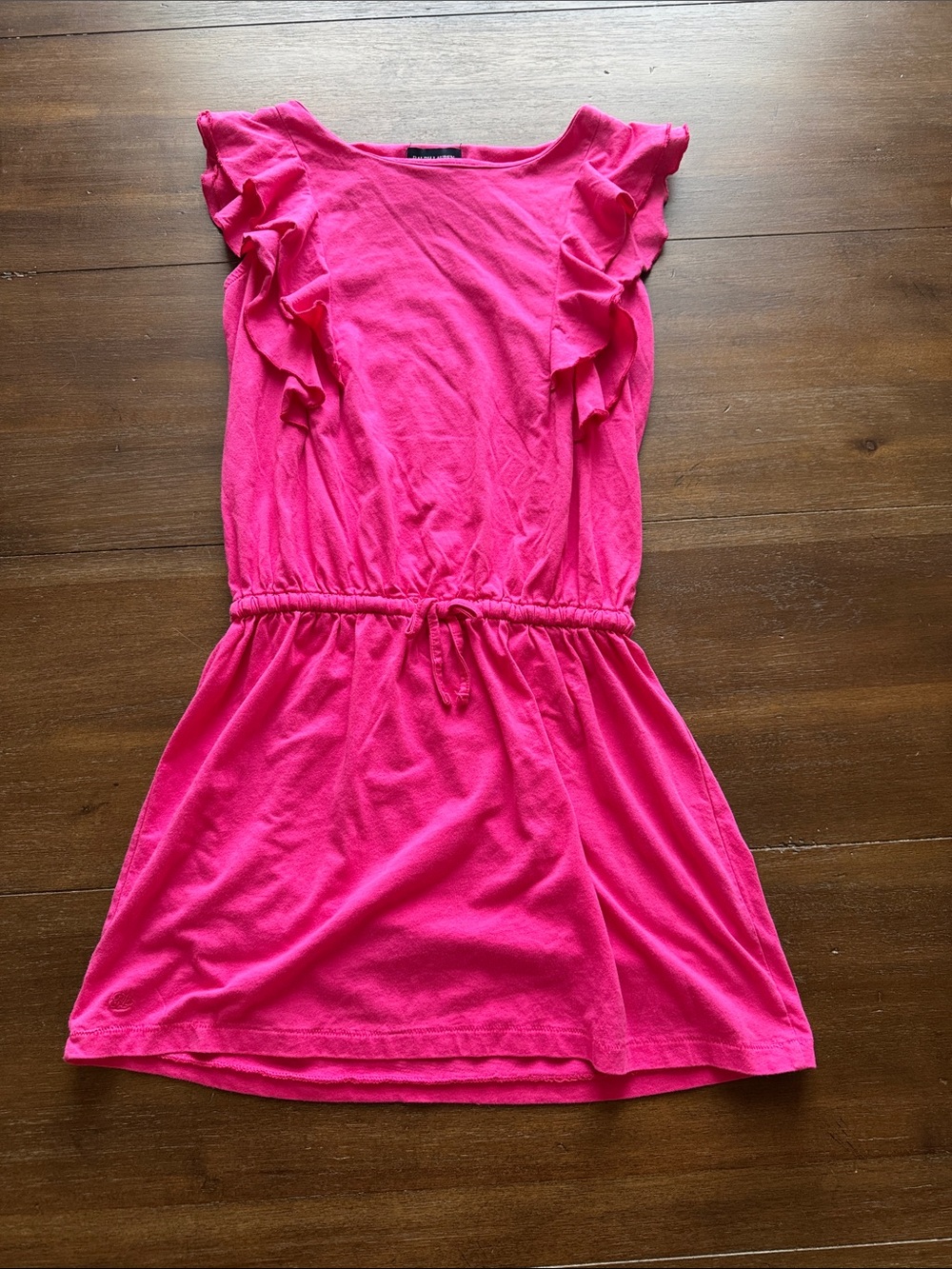 Size M (8-10) Ralph Lauren dress pink ruffle sleeve